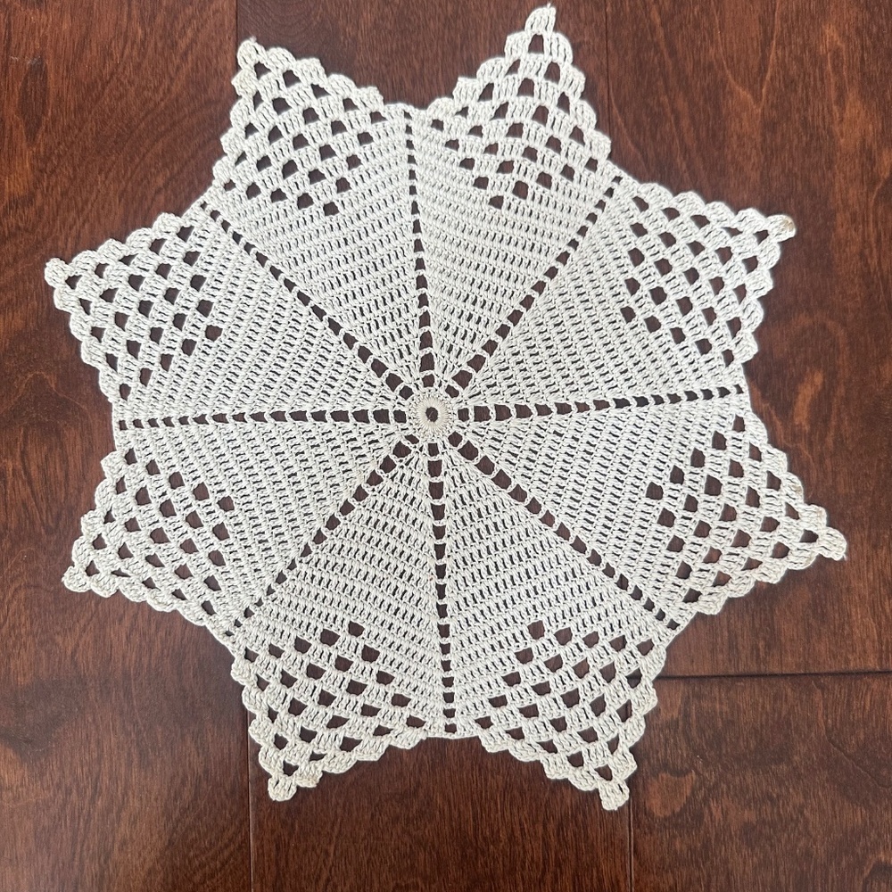 Lot of 9 Handmade Vintage Depression Era Crocheted Doilies – Ivory/White